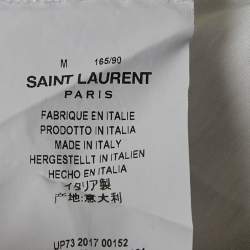 Saint Laurent Paris White  Universite Print Jersey T-Shirt M