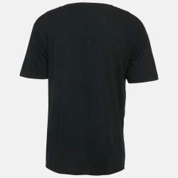 Saint Laurent Black Smoking Kills Print Cotton T-Shirt S