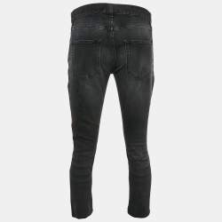 Saint Laurent Paris Black Denim Distressed Jeans M Waist 32"