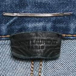 Pre Owned Saint Laurent Paris Blue Ripped Denim Jeans Waist 33"