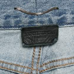 Pre Owned Saint Laurent Paris Light Blue Denim Ripped Jeans Waist 33"