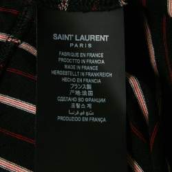 Saint Laurent Black Stripe Cotton Crew Neck T-Shirt S