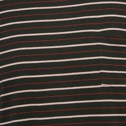Saint Laurent Black Stripe Cotton Crew Neck T-Shirt S