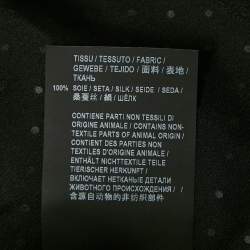Saint Laurent Paris Black Micro Studded Satin Silk Shirt XXXL