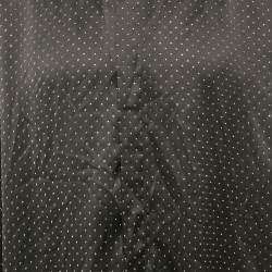 Saint Laurent Paris Black Micro Studded Satin Silk Shirt XXXL