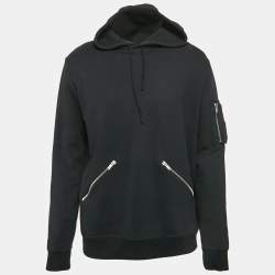 Pre Owned Saint Laurent Paris Black Cotton Hooded Sweatshirt XL
