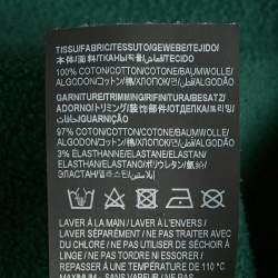 Pre Owned Saint Laurent Paris Green Logo Print Cotton Sweatshirt M