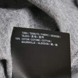 Saint Laurent Grey Printed Cotton Crew Neck T-Shirt S