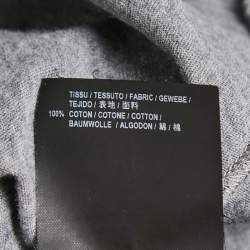 Saint Laurent Grey Printed Cotton Crew Neck T-Shirt S