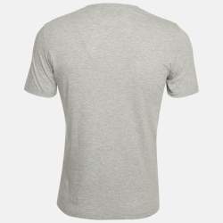 Yves Saint Laurent Paris Grey Logo Applique Jersey T-Shirt S