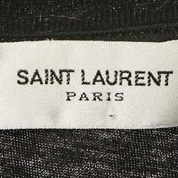 Saint Laurent Paris Black Printed Jersey T-Shirt XS