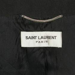 Saint Laurent Paris Black Silk Teddy Cassandre Jacket L