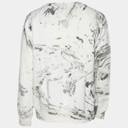 Saint Laurent Grey Cotton Marble Print Sweatshirt L