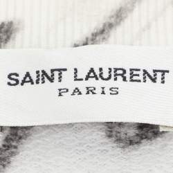 Saint Laurent Grey Cotton Marble Print Sweatshirt L