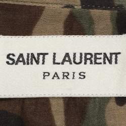 Saint Laurent Camouflage Print Cotton Knit Shirt L