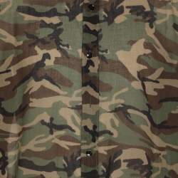 Saint Laurent Camouflage Print Cotton Knit Shirt L