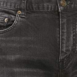 Saint Laurent Paris Black Washed and Distressed Denim Jeans M Waist 32"  