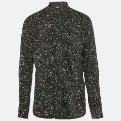 Saint Laurent Black Print Crepe Full Sleeve Shirt XL