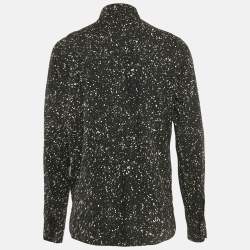 Saint Laurent Black Print Crepe Full Sleeve Shirt XL