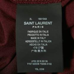 Saint Laurent Burgundy Ombre Crewneck T-Shirt XL