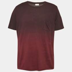Saint Laurent Burgundy Ombre Crewneck T-Shirt XL
