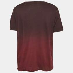 Saint Laurent Burgundy Ombre Crewneck T-Shirt XL