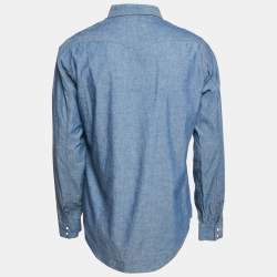 Saint Laurent Paris Blue Chambray Button Front Shirt XL