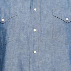 Saint Laurent Paris Blue Chambray Button Front Shirt XL