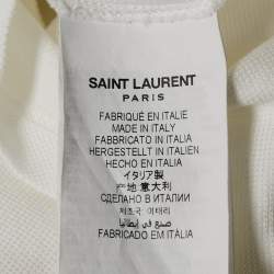 Saint Laurent White Cotton Pique Polo T-Shirt M
