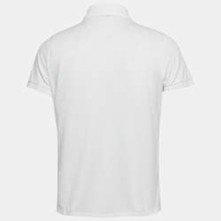 Saint Laurent White Cotton Pique Polo T-Shirt M