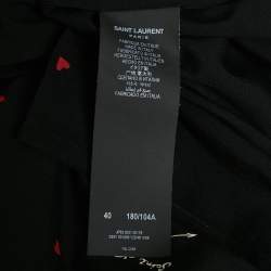 Saint Laurent Black Cupid Print Viscose Button Front Shirt M
