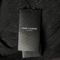 Saint Laurent Dark Grey Washed Denim Button Front Jacket L