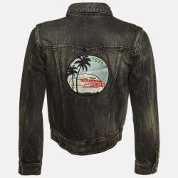 Saint Laurent Dark Grey Washed Denim Button Front Jacket L