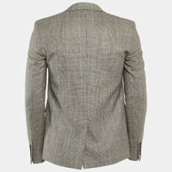 Saint Laurent Monochrome Hounstooth Wool Blazer M