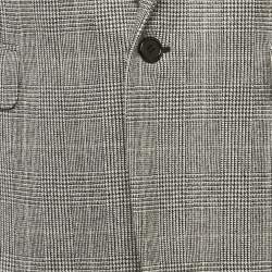 Saint Laurent Monochrome Hounstooth Wool Blazer M