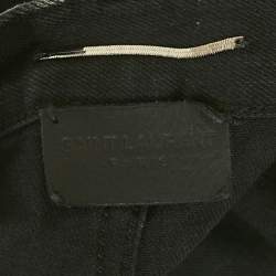 Saint Laurent Paris Black Denim Frayed Hem Shorts M