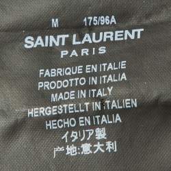 Pre Owned Saint Laurent Paris Black Signature Cotton Crew Neck T-Shirt M