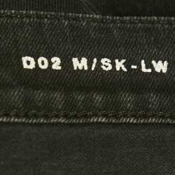 Pre Owned Saint Laurent Black Washed Denim Low Waist Jeans XL Waist 39"