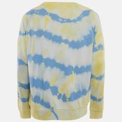 Pre Owned Saint Laurent Paris Tie-Dye Cotton Distressed Sweatshirt XL