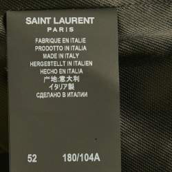 Pre Owned Saint Laurent Paris Black Shearling Hooded Duffle Coat XL
