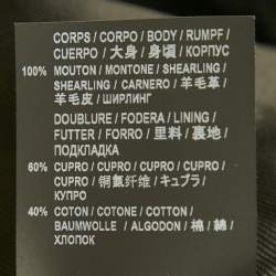 Pre Owned Saint Laurent Paris Black Shearling Hooded Duffle Coat XL