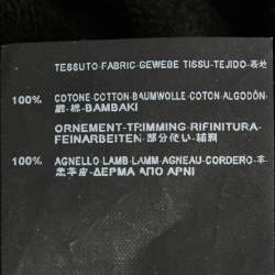 Pre Owned Saint Laurent Paris Black Leather Trim Cotton Crewneck Sweatshirt L