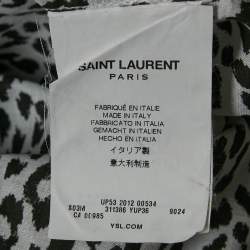 Pre Owned Saint Laurent Paris White Baby Cat Print Cotton Shirt M
