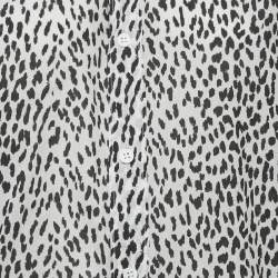 Pre Owned Saint Laurent Paris White Baby Cat Print Cotton Shirt M