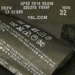 مملوكة مسبقًا بنطلون جينز سان لوران باريس دنيم أسود بتقليم جلد مقاس وسط (ميديم) خصر 32"