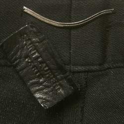 مملوكة مسبقًا بنطلون جينز سان لوران باريس دنيم أسود بتقليم جلد مقاس وسط (ميديم) خصر 32"