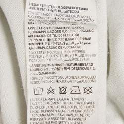 Pre Owned تي شيرت سان لوران باريس ياقة دائرية جيرسي زينة شعار أبيض مقاس وسط (ميديوم)