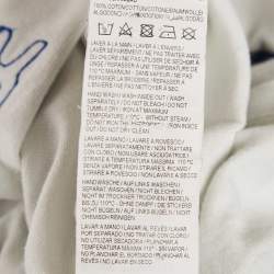 Pre Owned تي شيرت سان لوران باريس ياقة دائرية جيرسي زينة شعار أبيض مقاس وسط (ميديوم)