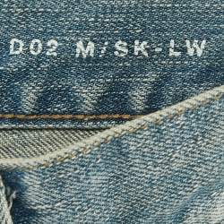 Pre Owned Saint Laurent Blue Distressed Denim Low Waist Jeans XL