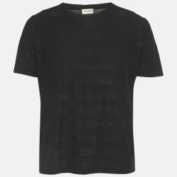 SAINT LAURENT smoking ブラック Tシャツ M Authentic Saint Laurent Black No Smoking Detail Cotton
